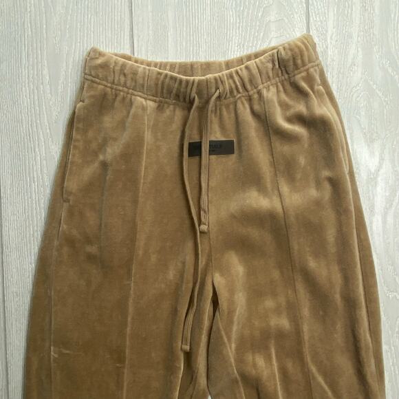 Essentials Fear of God Women's Oak Tan Velour Joggers Sweatpants Size XXS - Picture 8 of 13